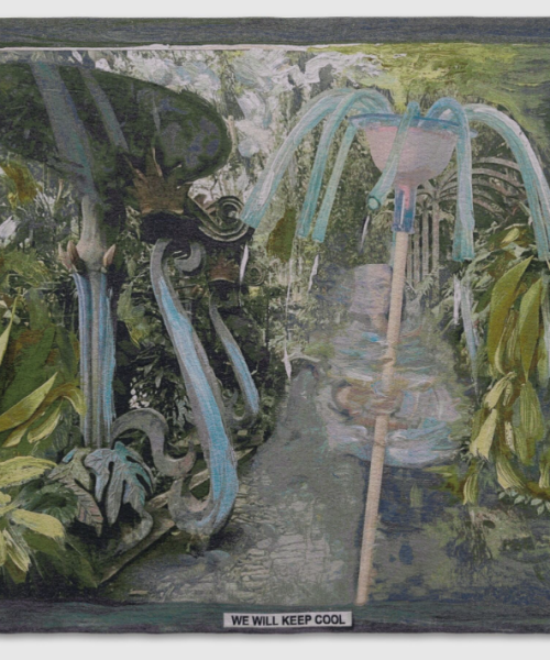 Laure Prouvost We Will Keep Cool (Las Pozas), 2024 Tapestry 210 x 254 x 0.9 cm © Laure Prouvost; Courtesy Lisson Gallery.
