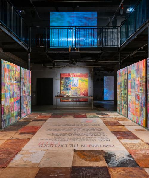 Mandy El-Sayegh in collaboration with Alice Walter, XXX KISS CROSS KILL at Kummelholmen, Stockholm. Photo: Damian Griffiths. Courtesy the artist and Kummelholmen, Stockholm