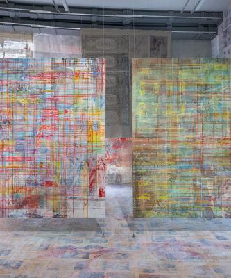 Mandy El-Sayegh, Net Grid (Blood Opal) en Net-Grid (Figure/Ground), 2025.