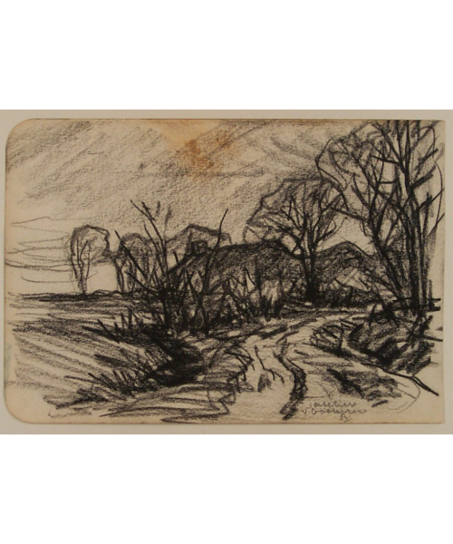 Afb. 26. Herman van Oosterzee, ‘Landschap’, 1863-1933, zwart krijt op papier, 116 x 166 mm, Museum Boijmans Van Beuningen, Rotterdam